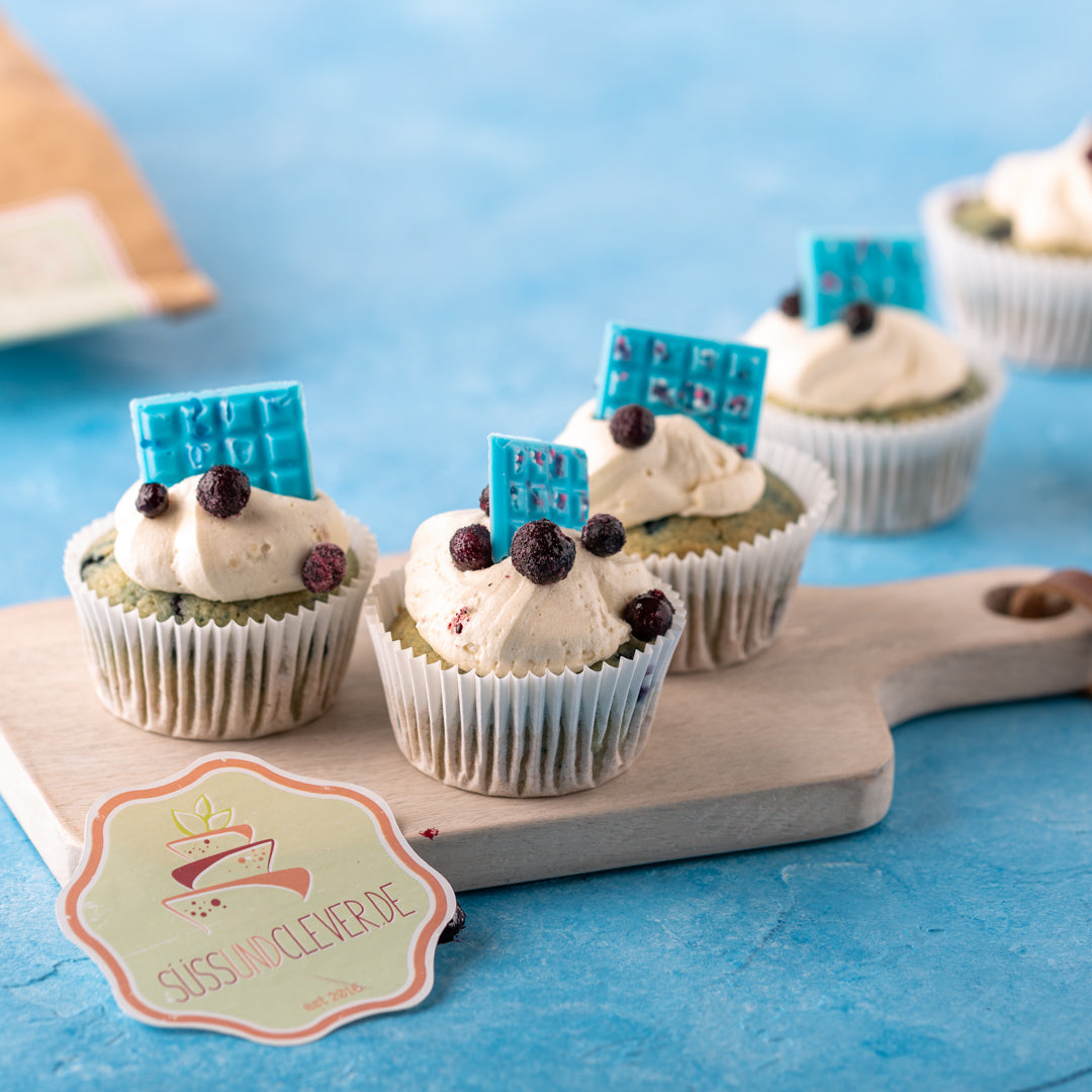 Blaubeer Cupcakes | Mit Dinkel- und Kokosmehl