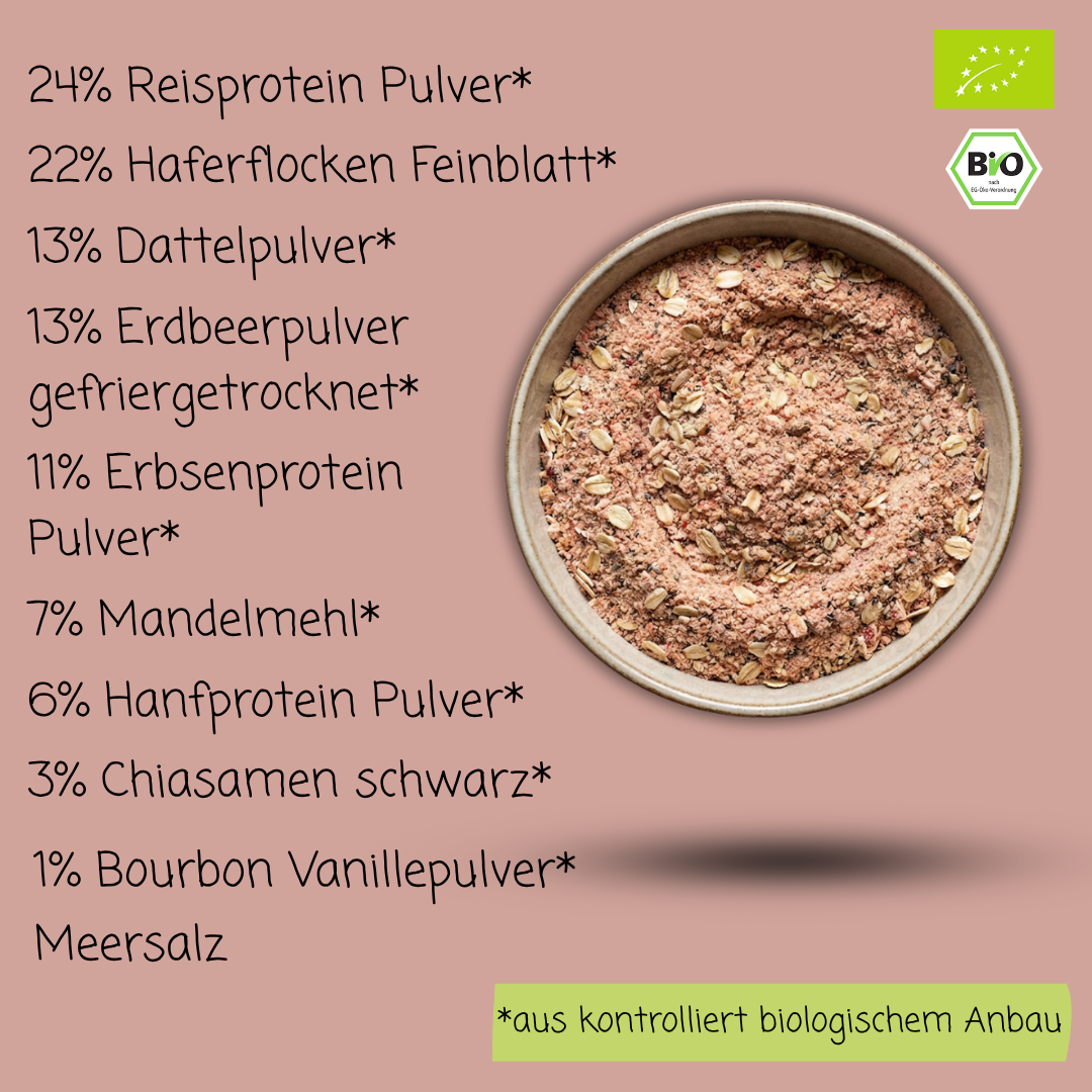 Bio Smoothie Bowl | "Protein Strawberry-Cream" | 42% Protein | Fertigmischung