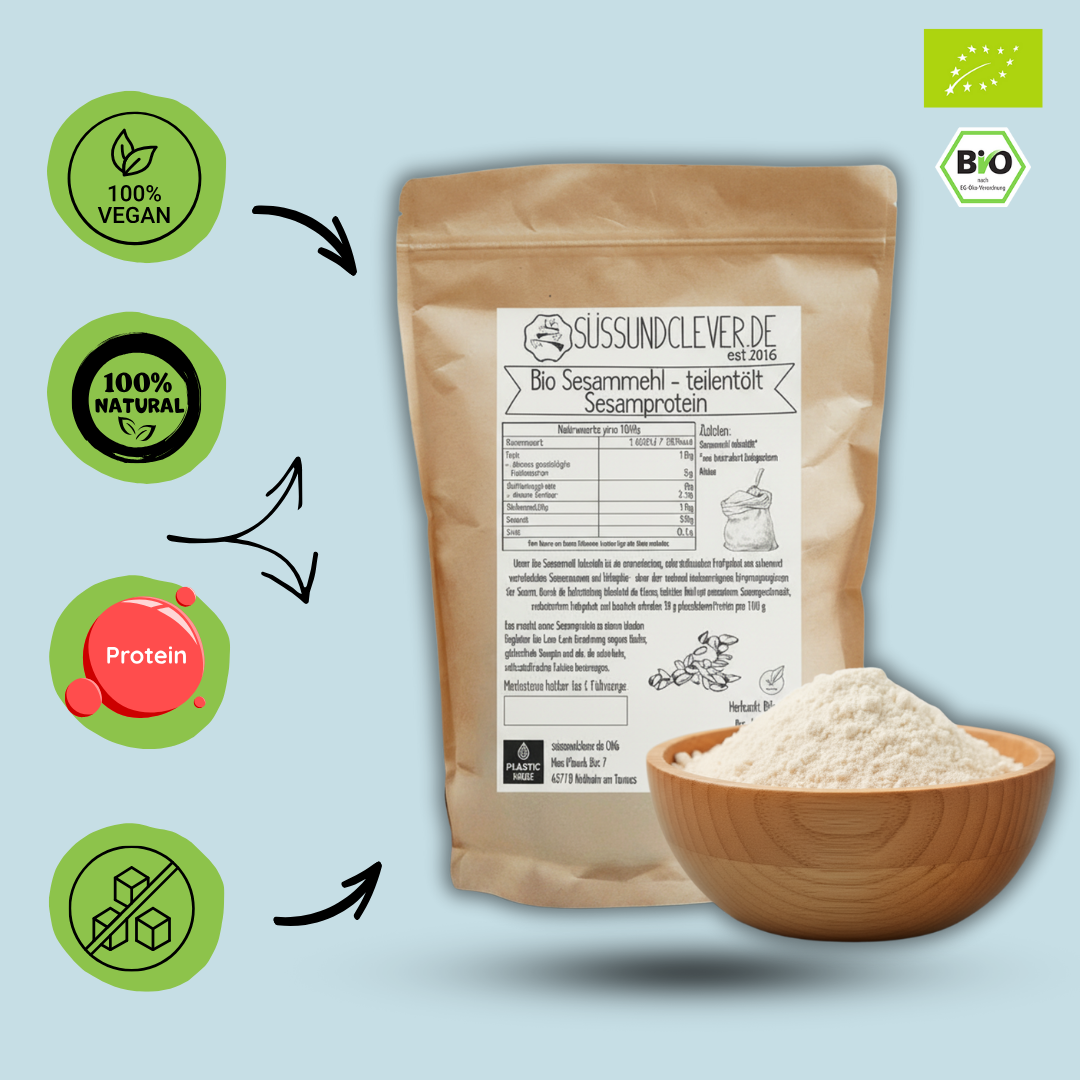 Bio Sesammehl | teilentölt | Sesamprotein | 50g Protein