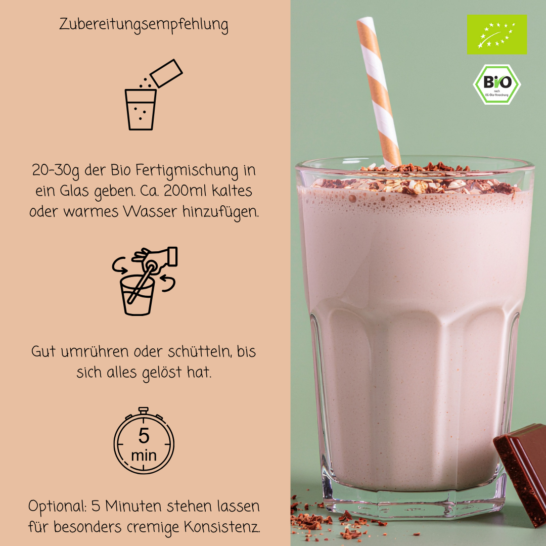 Bio Haferdrinkpulver | Schokolade mit Dattelsüße | vegan