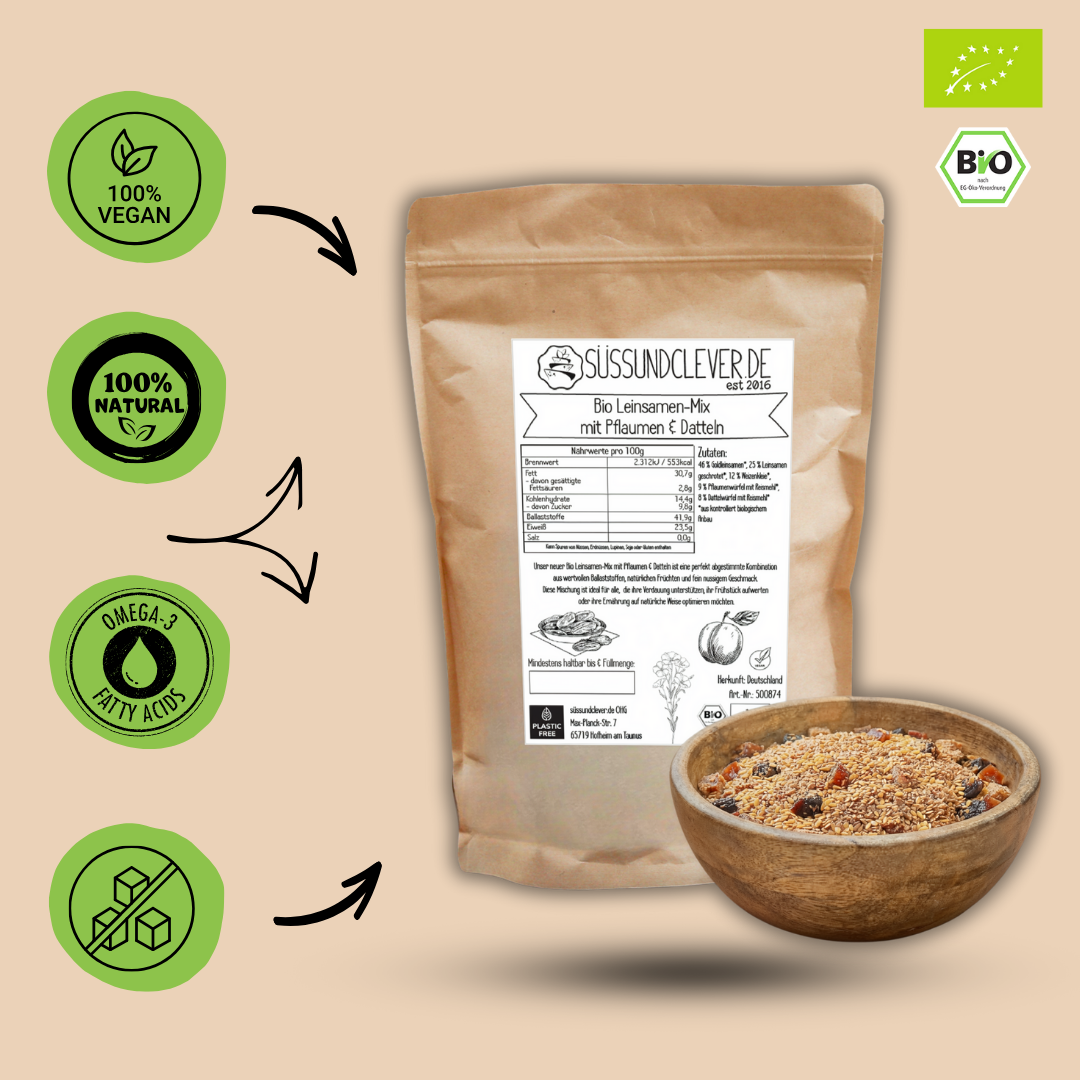Bio Leinsamen-Mix | mit Pflaumen & Datteln