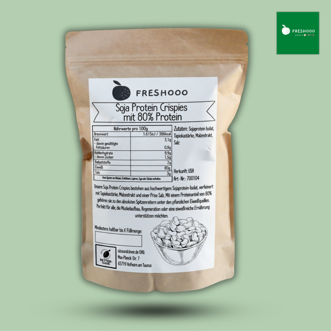 freshooo® Soja Protein Crispies | mit 80% Protein