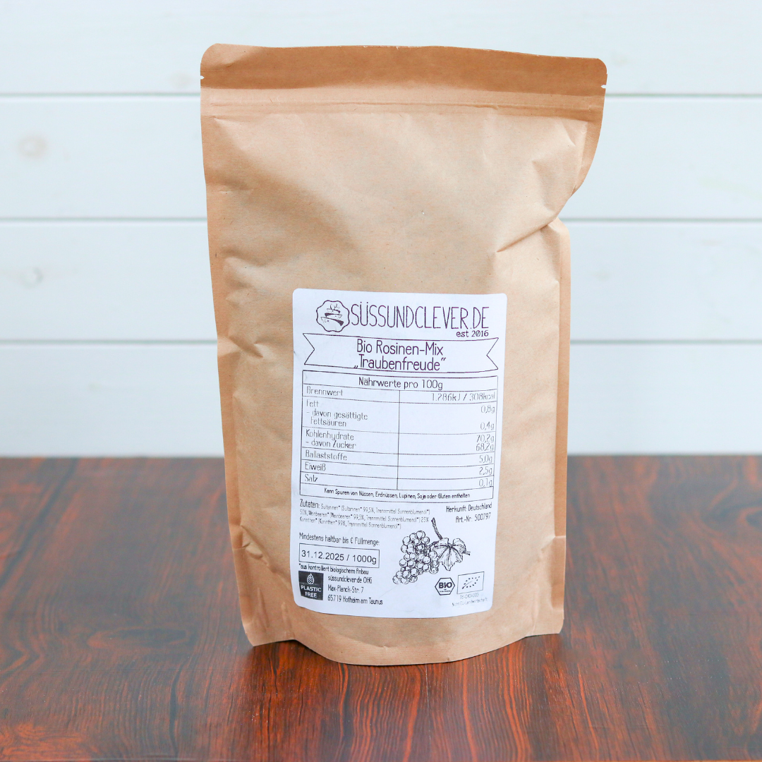 Bio Rosinen-Mix | "Traubenfreude" | mit Weinbeeren, Korinthen und Sultaninen