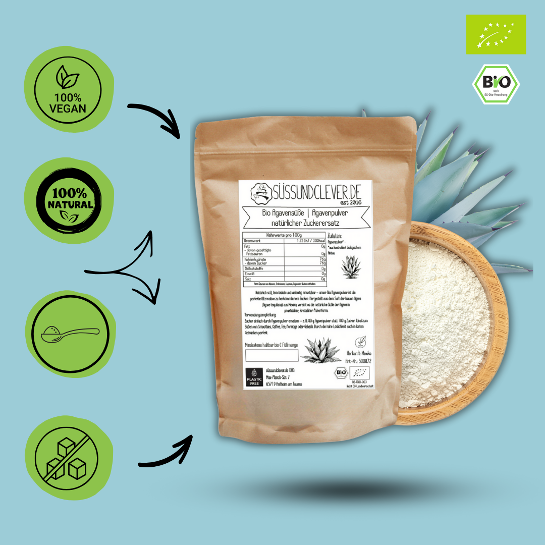 Bio Agavensüße | Agavenpulver | natürlicher Zuckerersatz