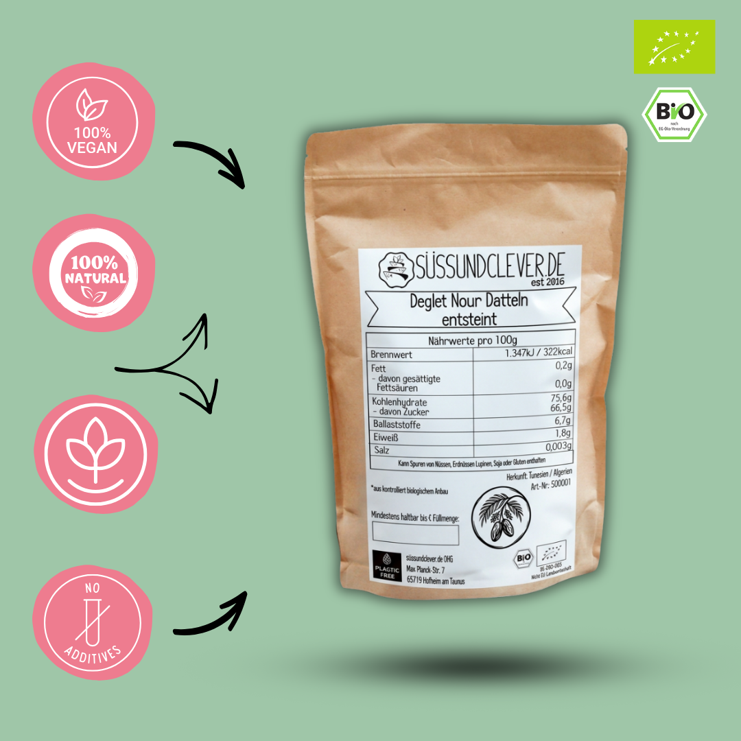 Bio Deglet Nour Datteln | entsteint | Premium Qualität