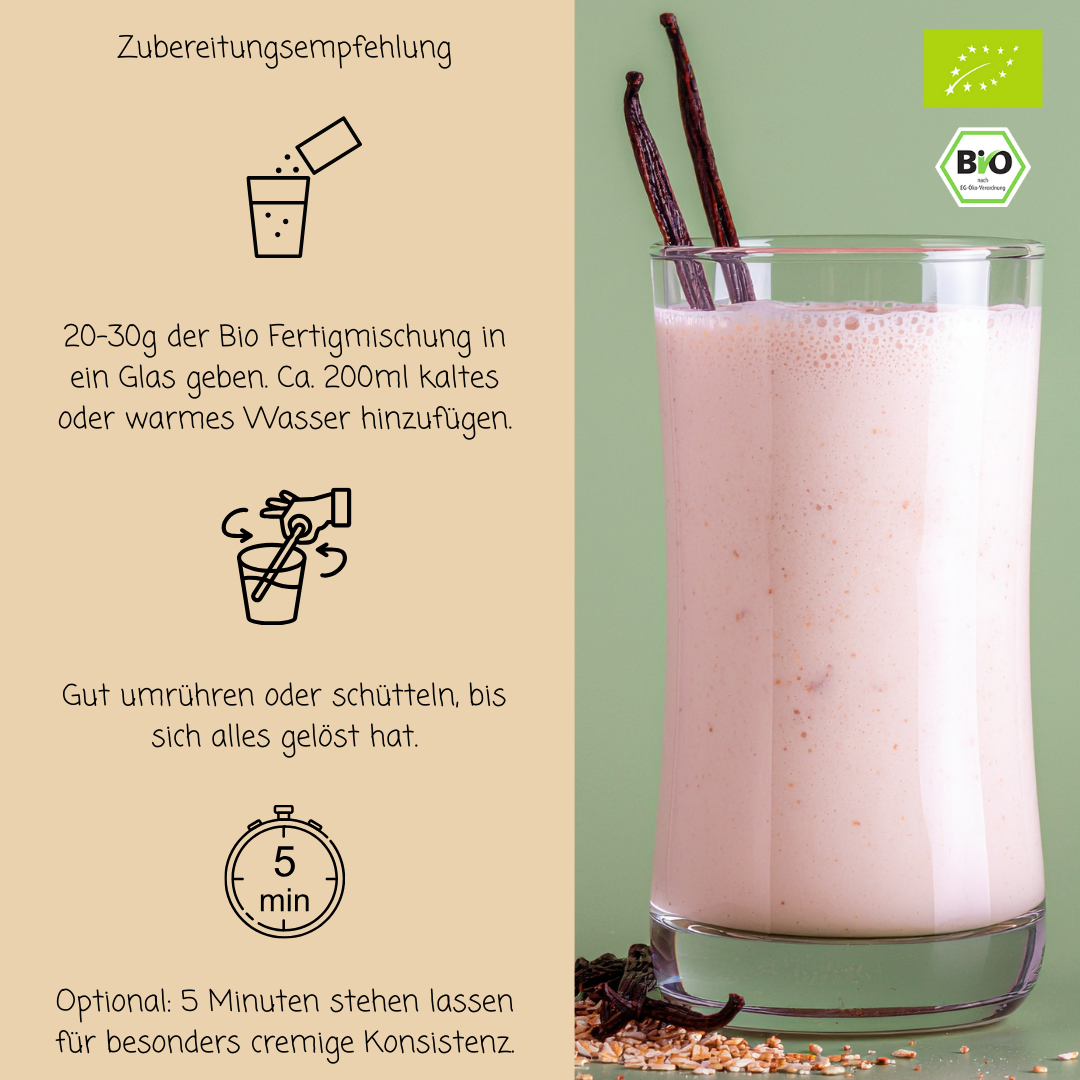 Bio Haferdrinkpulver | Bourbon Vanille mit Dattelsüße | vegan