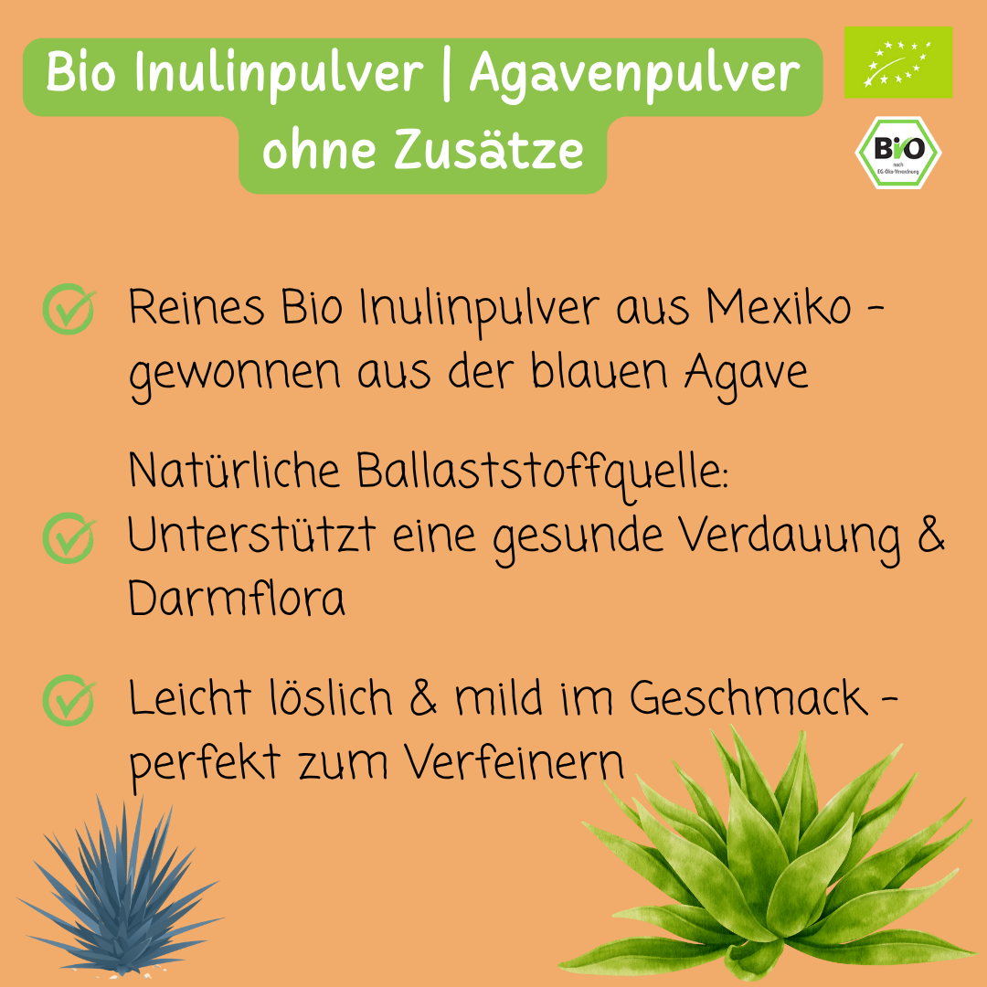 Bio Inulinpulver | Agavenpulver | ohne Zusätze | glutenfrei*