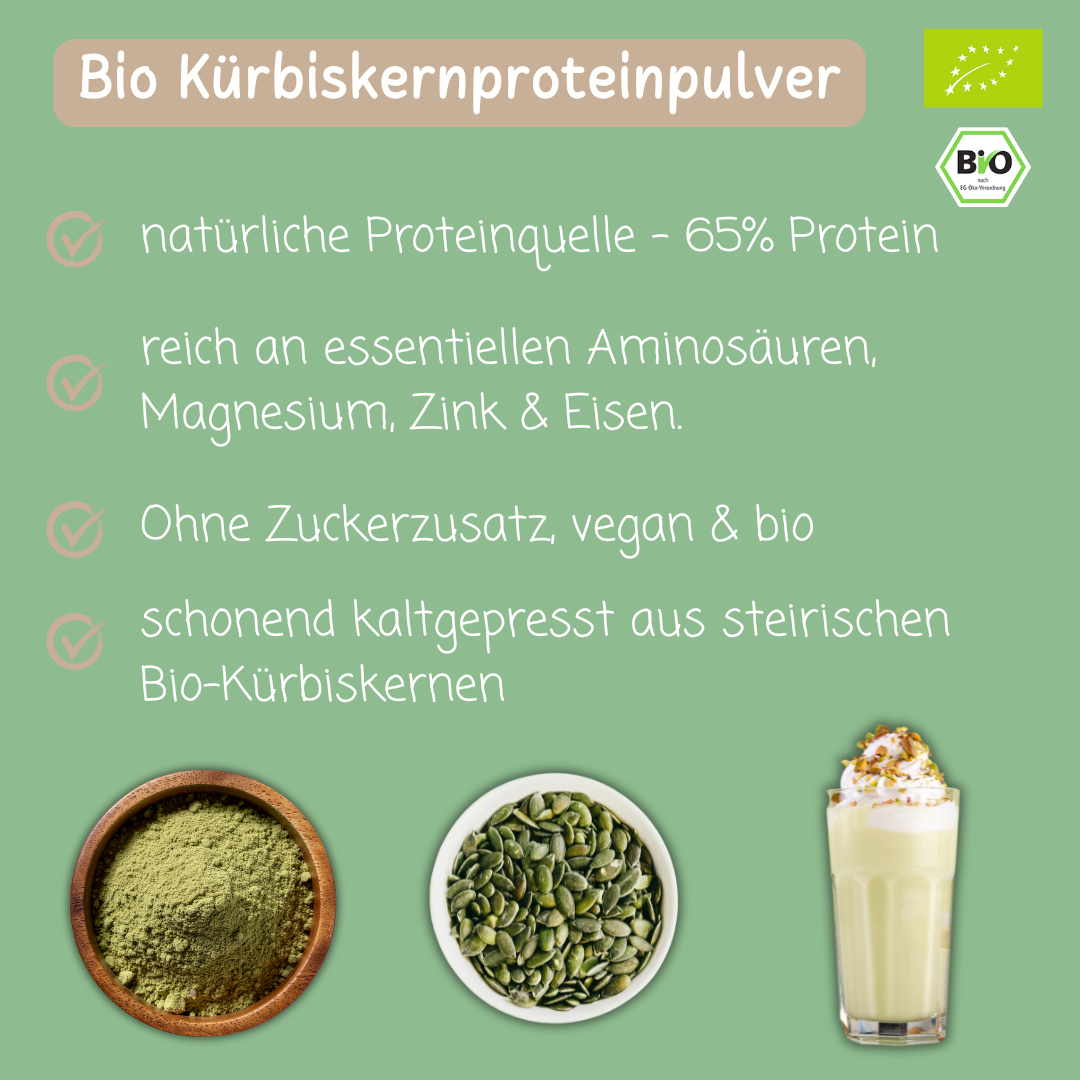 Bio Kürbiskernprotein Pulver | Rohkost | aus Österreich | 65% Protein