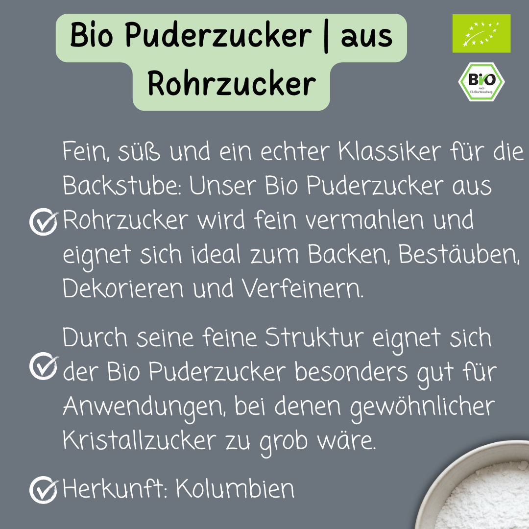 Bio Puderzucker | aus Rohrzucker
