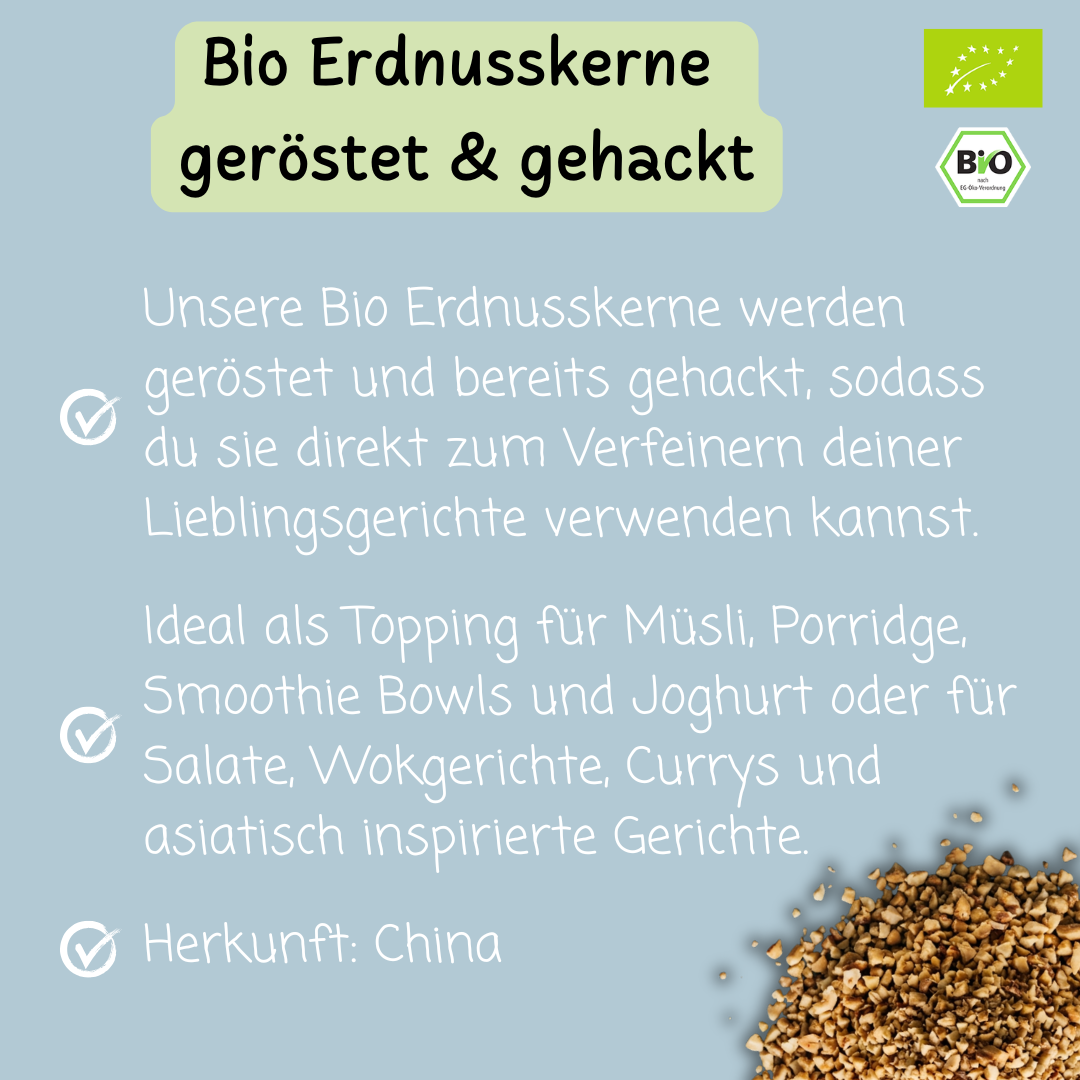 Bio Erdnusskerne | geröstet & gehackt