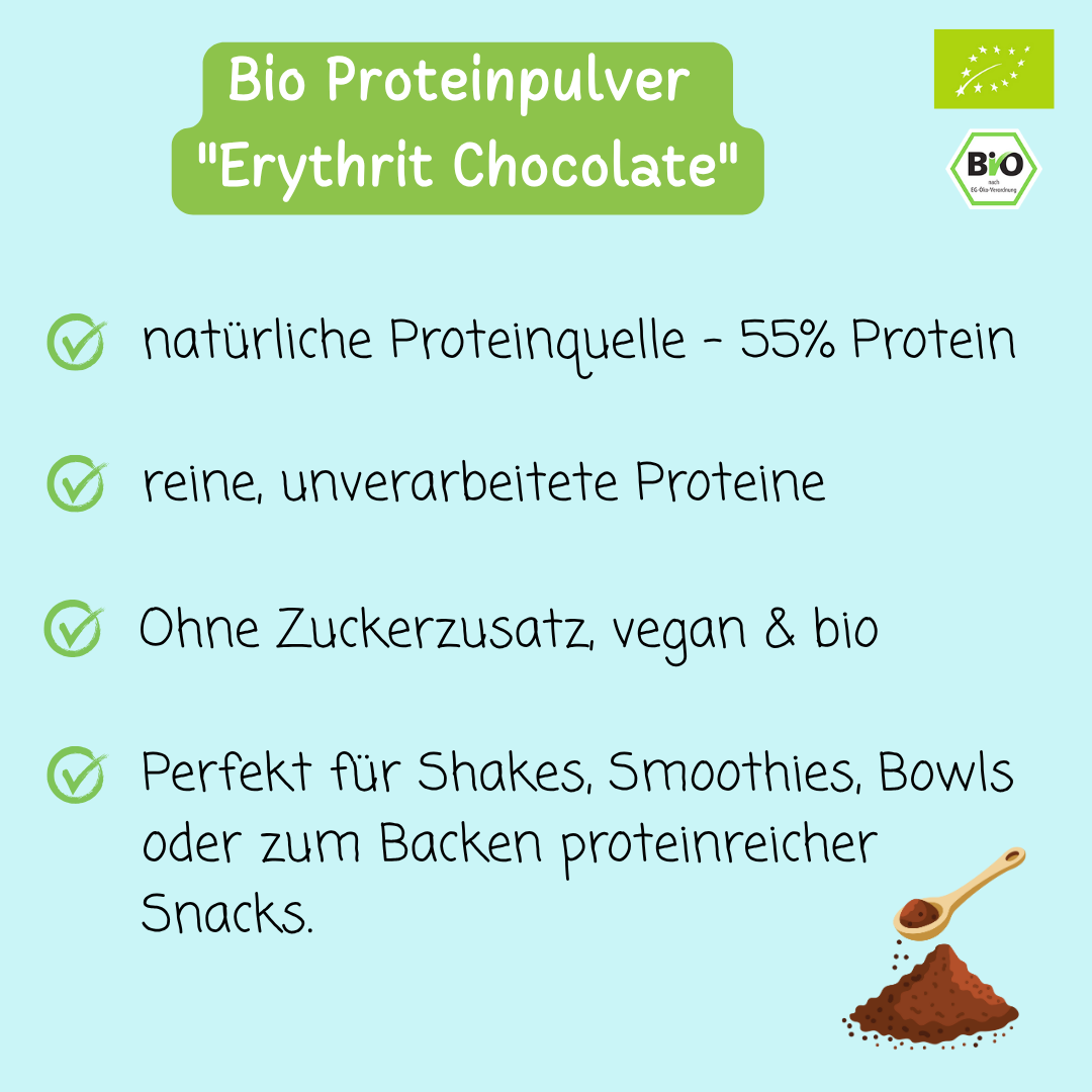 Bio Proteinpulver | "Erythrit-Chocolate" | Vegan & 55% Protein