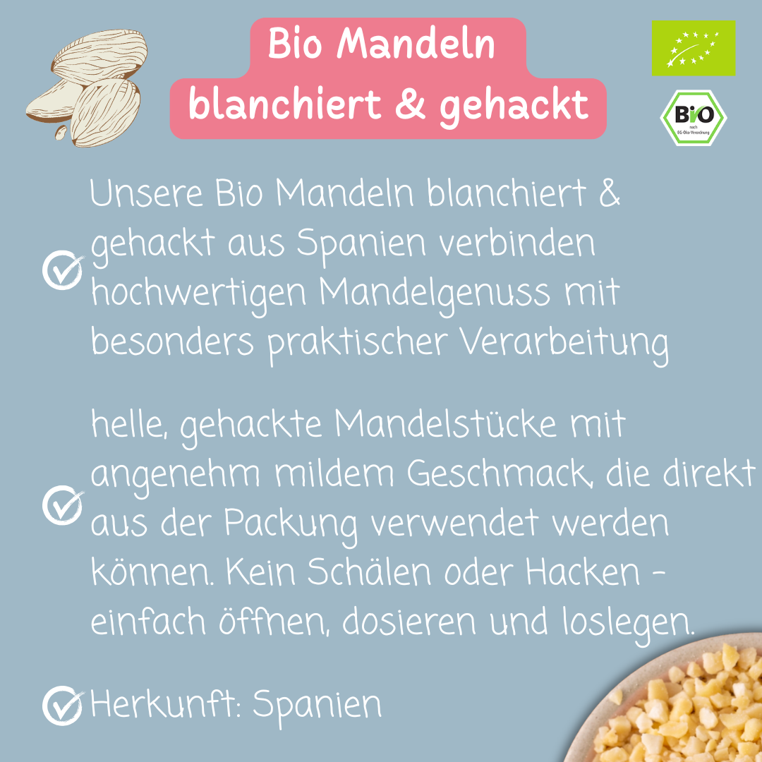 Bio Mandeln | blanchiert & gehackt