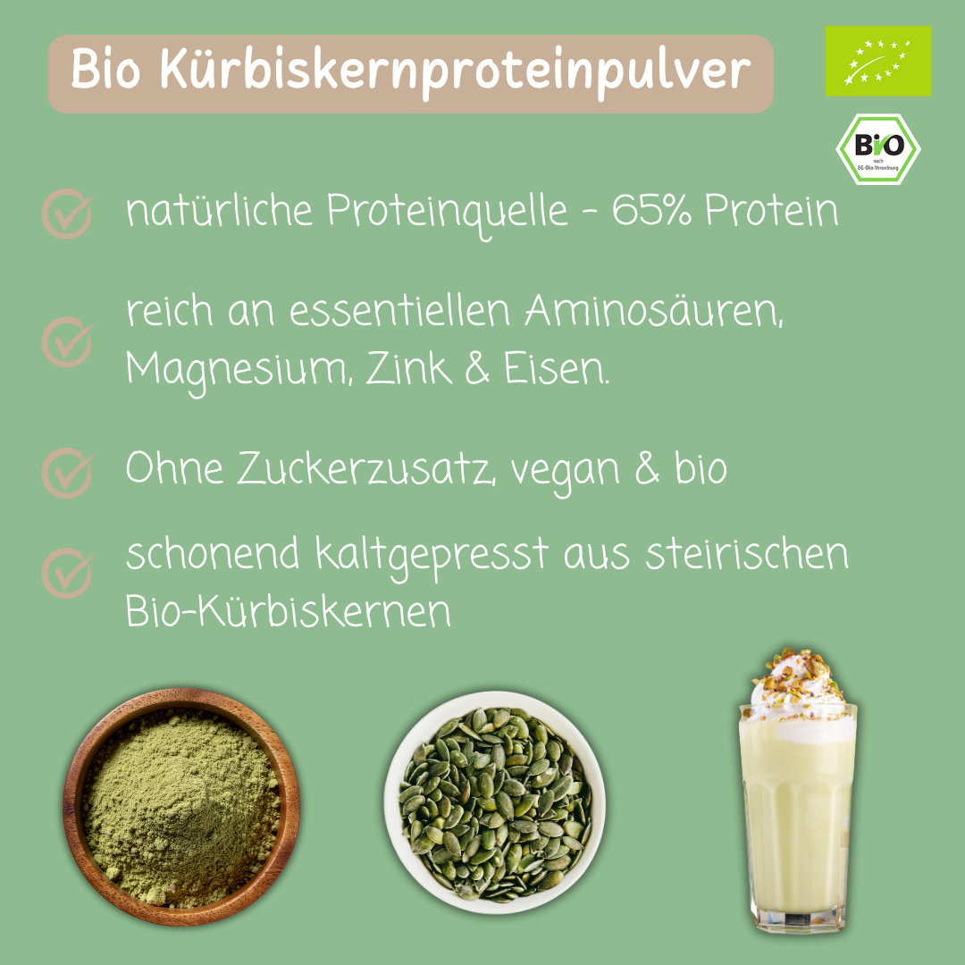 Bio Kürbiskernprotein Pulver | Rohkost | aus Österreich | 65% Protein