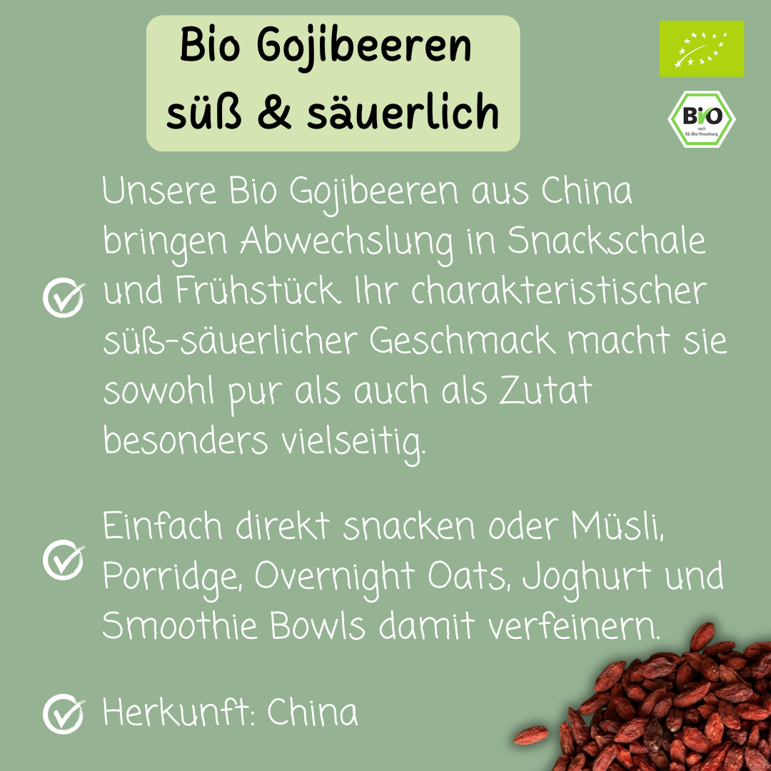 Bio Gojibeeren | süß & säuerlich im Geschmack