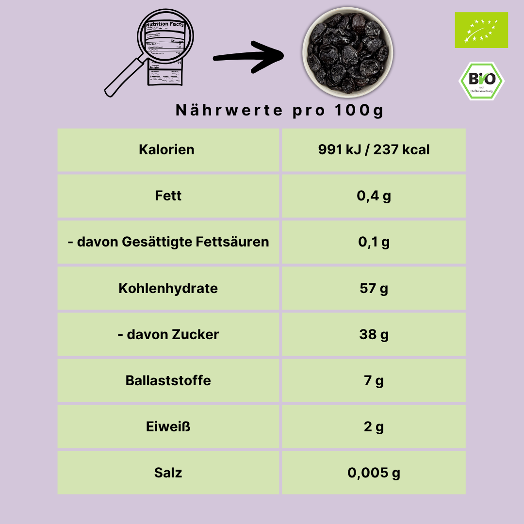 Bio Pflaumen | entsteint | Pruneaux d’Agen | Premium Qualität | Frankreich