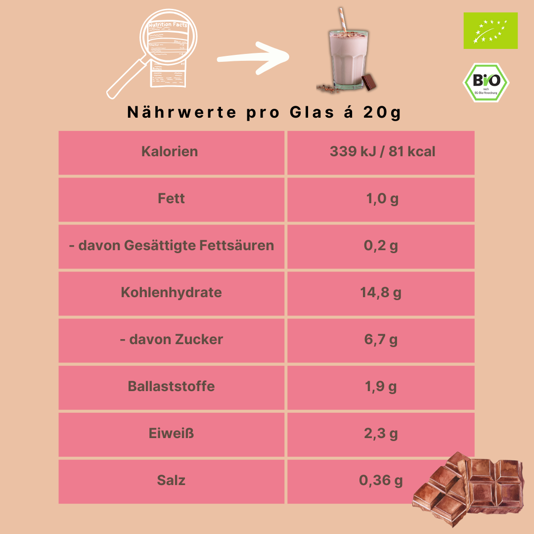 Bio Haferdrinkpulver | Schokolade mit Dattelsüße | vegan