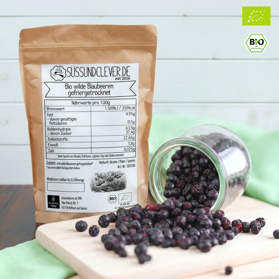 Bio Blaubeeren | wild | ganze Beeren | gefriergetrocknet
