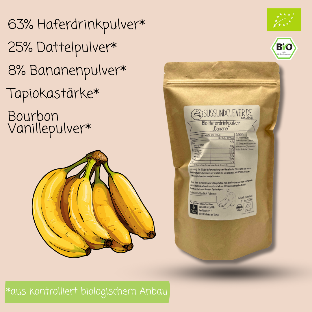 Bio Haferdrinkpulver | Banane mit Dattelsüße | vegan