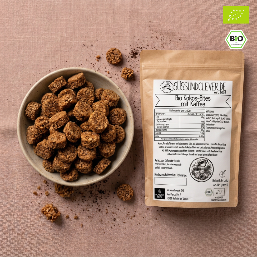 Bio Kokos-Bites | mit Kaffeepulver & Kokosblütenzucker | vegan