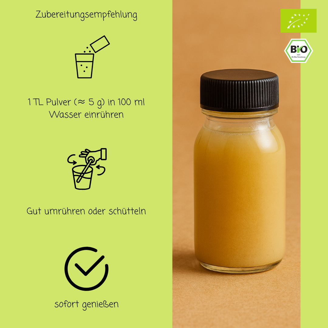 Bio Ingwershot Fertigmischung | "Zitronen-Acerola Boost" | mit Dattelsüße | 40 Shots