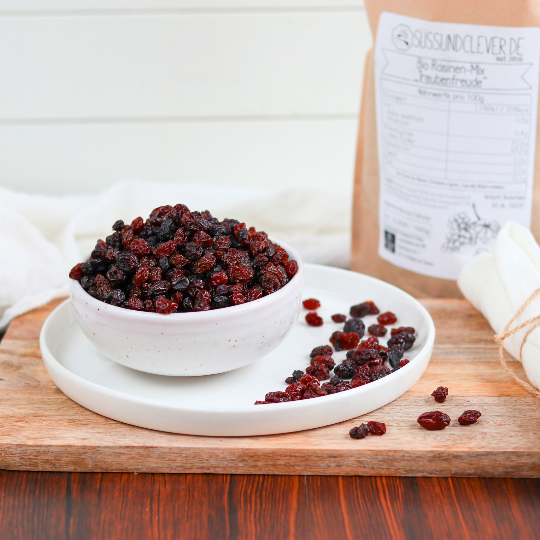 Bio Rosinen-Mix | "Traubenfreude" | mit Weinbeeren, Korinthen und Sultaninen