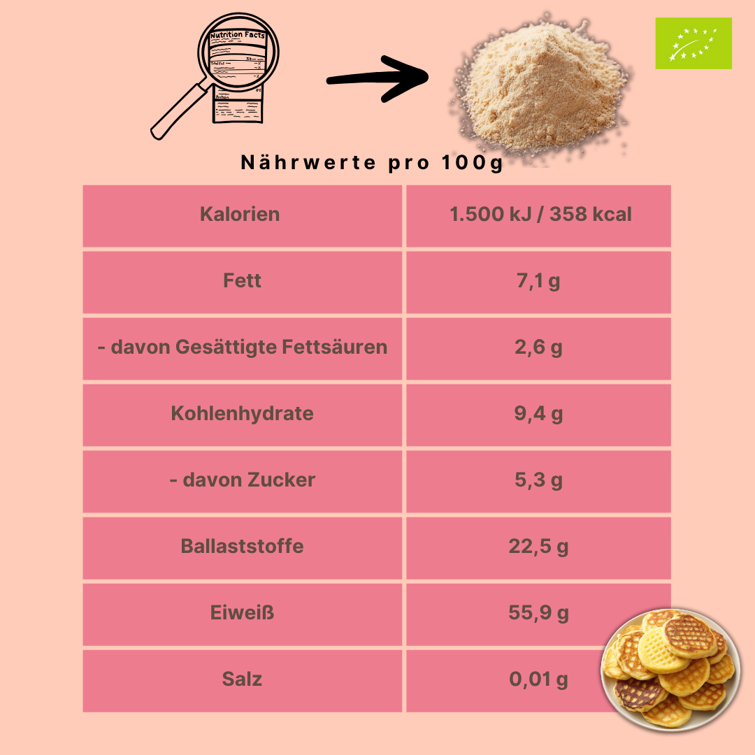 Bio Protein Pancake- & Waffelmischung „Bourbon Vanille“ | 56% Protein | ohne Zuckerzusatz | vegan