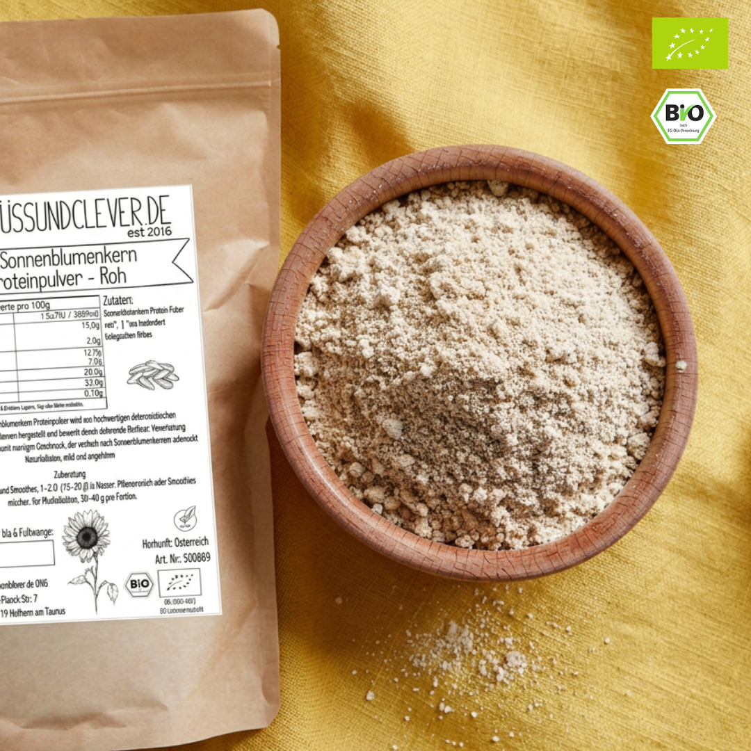 Bio Sonnenblumenkern Proteinpulver – 55 % Protein | roh | natürlicher Sonnenblumenkern-Geschmack