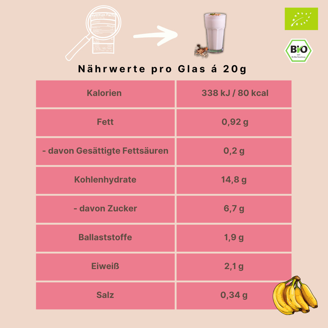 Bio Haferdrinkpulver | Banane mit Dattelsüße | vegan