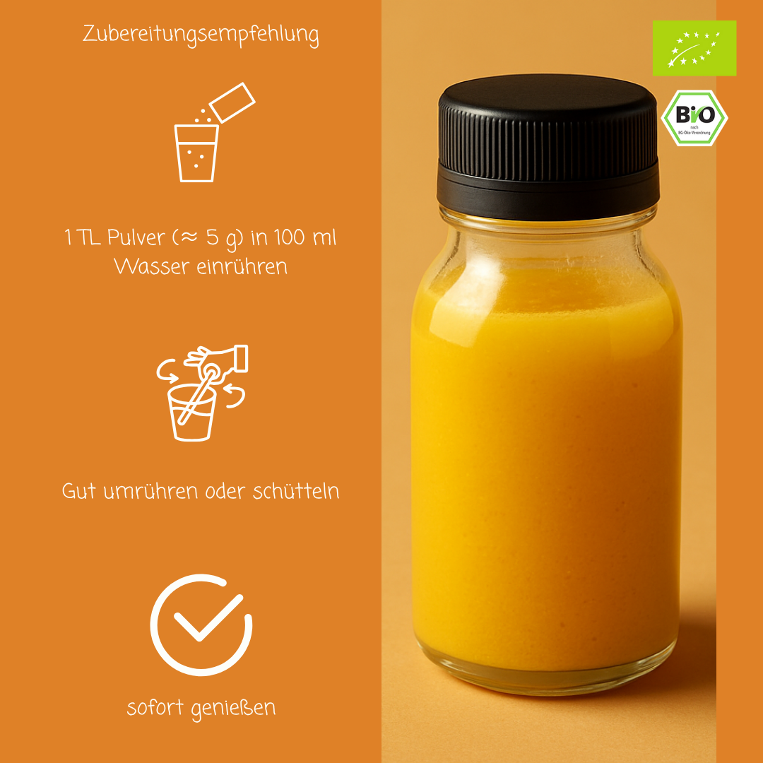 Bio Ingwershot Fertigmischung | "Apple-Turmeric Vital" | mit Kurkuma & Apfelpulver | 40 Shots