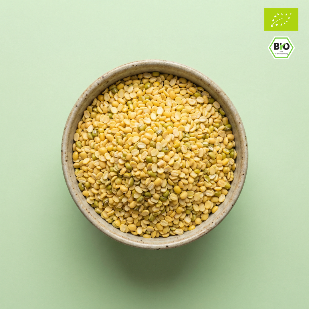 Bio Mungbohnen-Hälften | geschält | Mung Dal