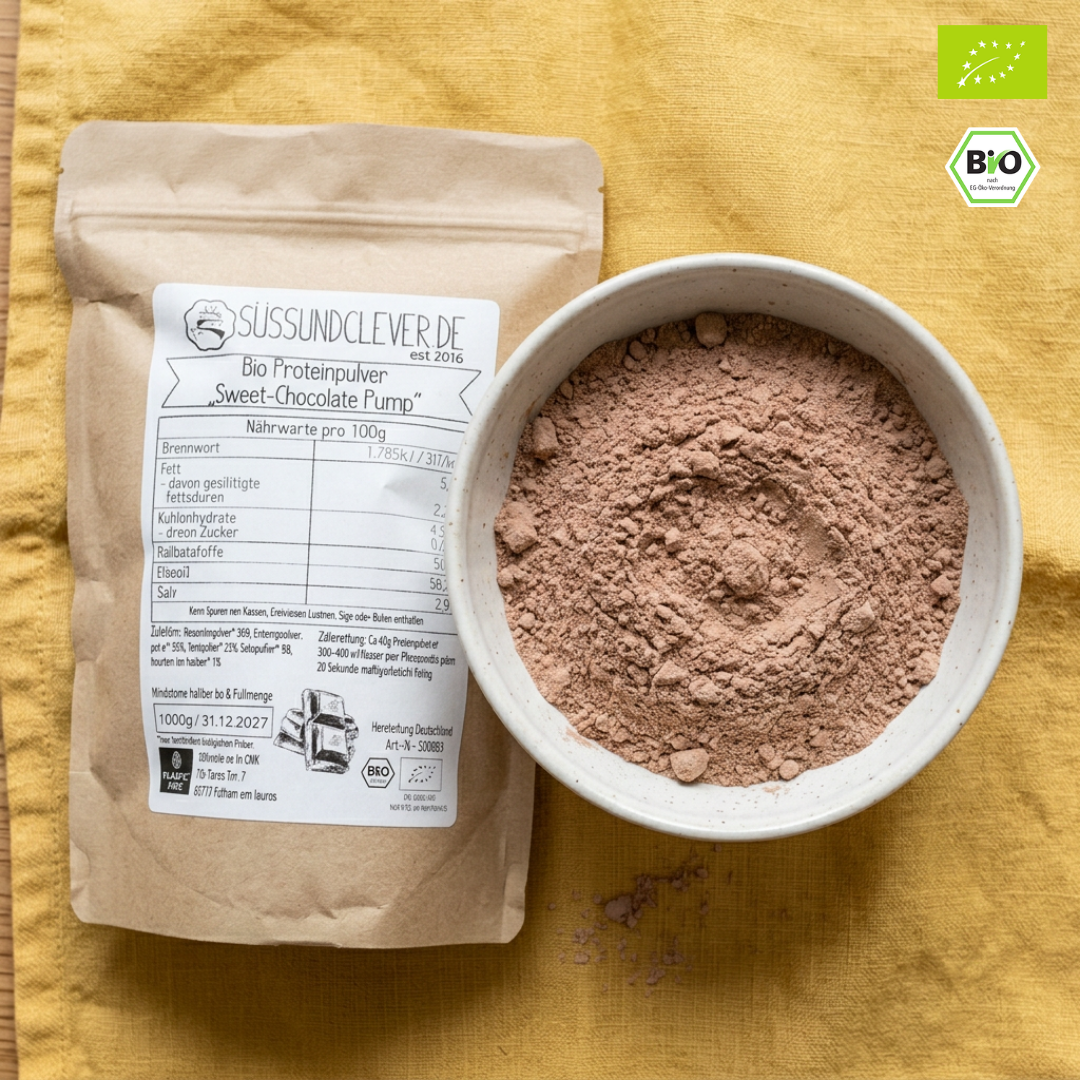 Bio Proteinpulver | "Sweet-Chocolate-Pump" | Vegan & 53% Protein | mit Dattelsüße