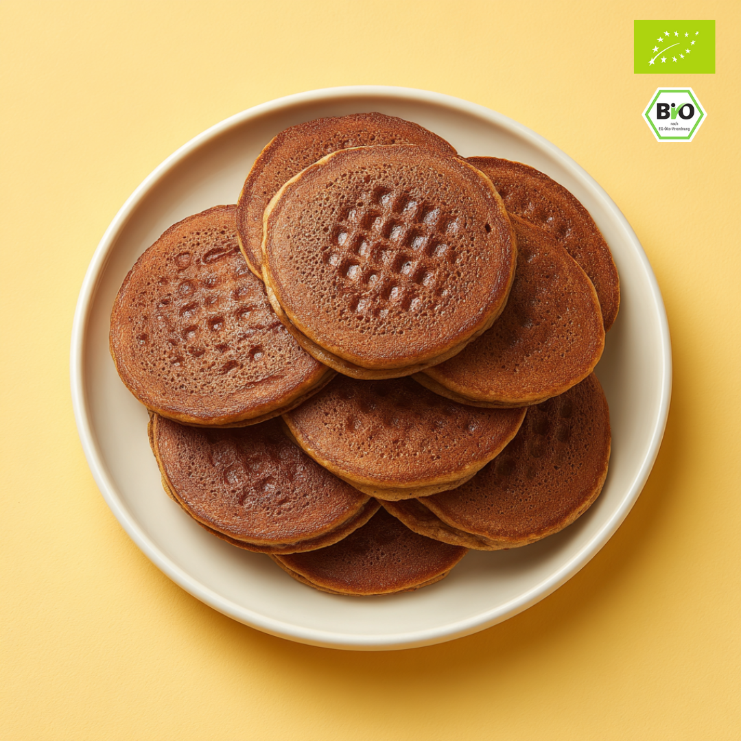 Bio Protein Pancake- & Waffelmischung „Double Choco Crunch“ | 49% Protein | ohne Zuckerzusatz | vegan