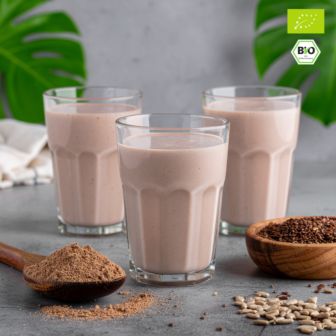 Bio "4-Kraft-SCHOKOLADE" Proteinpulver-Mix | 50% Protein | Hanf-, Kürbiskern-, Sonnenblumen- & Leinprotein | vegan