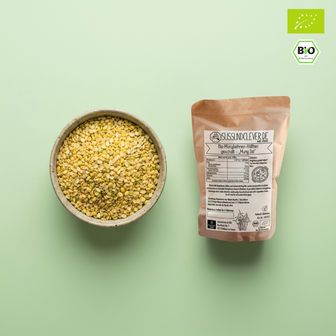 Bio Mungbohnen-Hälften | geschält | Mung Dal