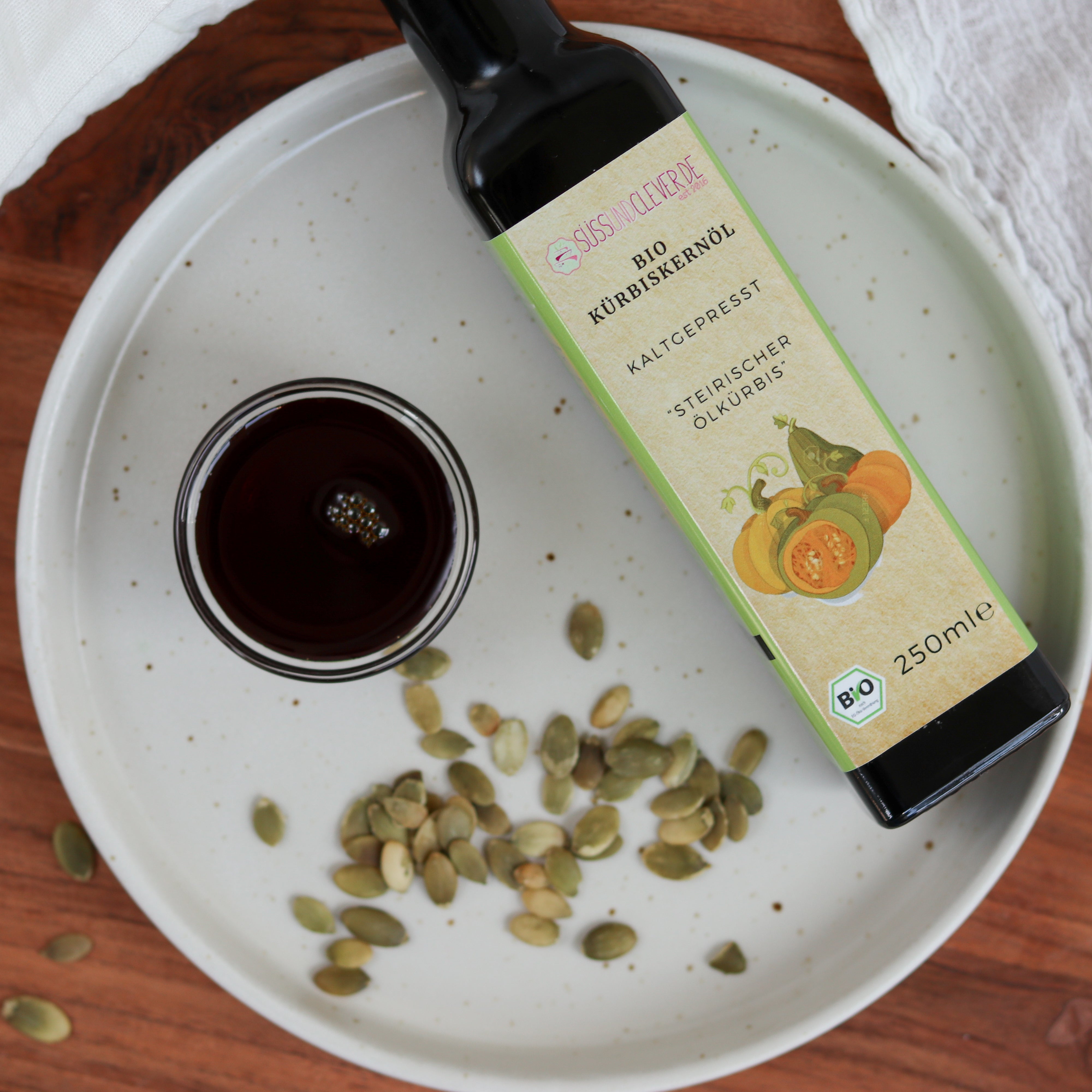 Bio Kürbiskernöl | kaltgepresst | "Steirischer Öl-Kürbis" | 250 ml im Glas