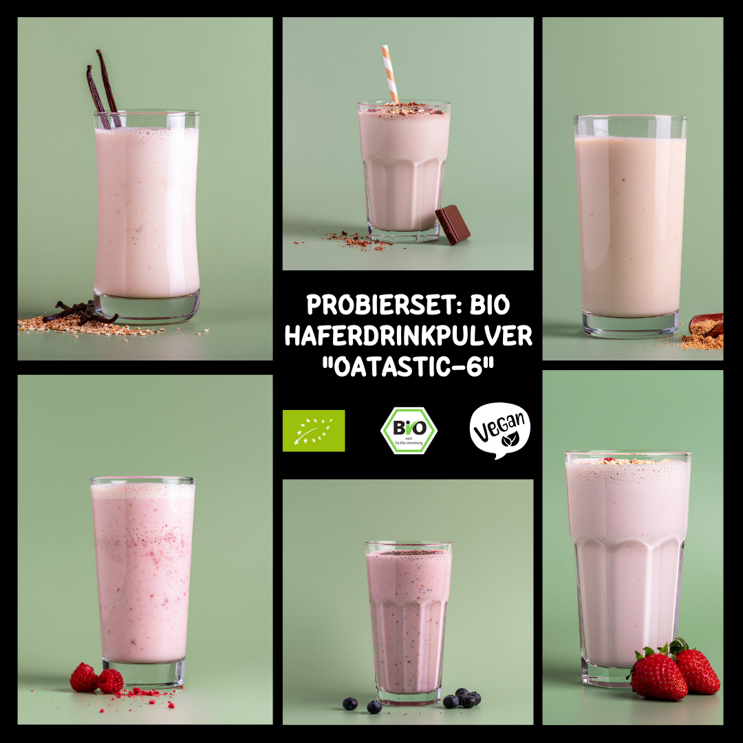 Bio Probierset "Oatastic-6" | 6 x 100g Haferdrinkpulver - Eigenkreationen