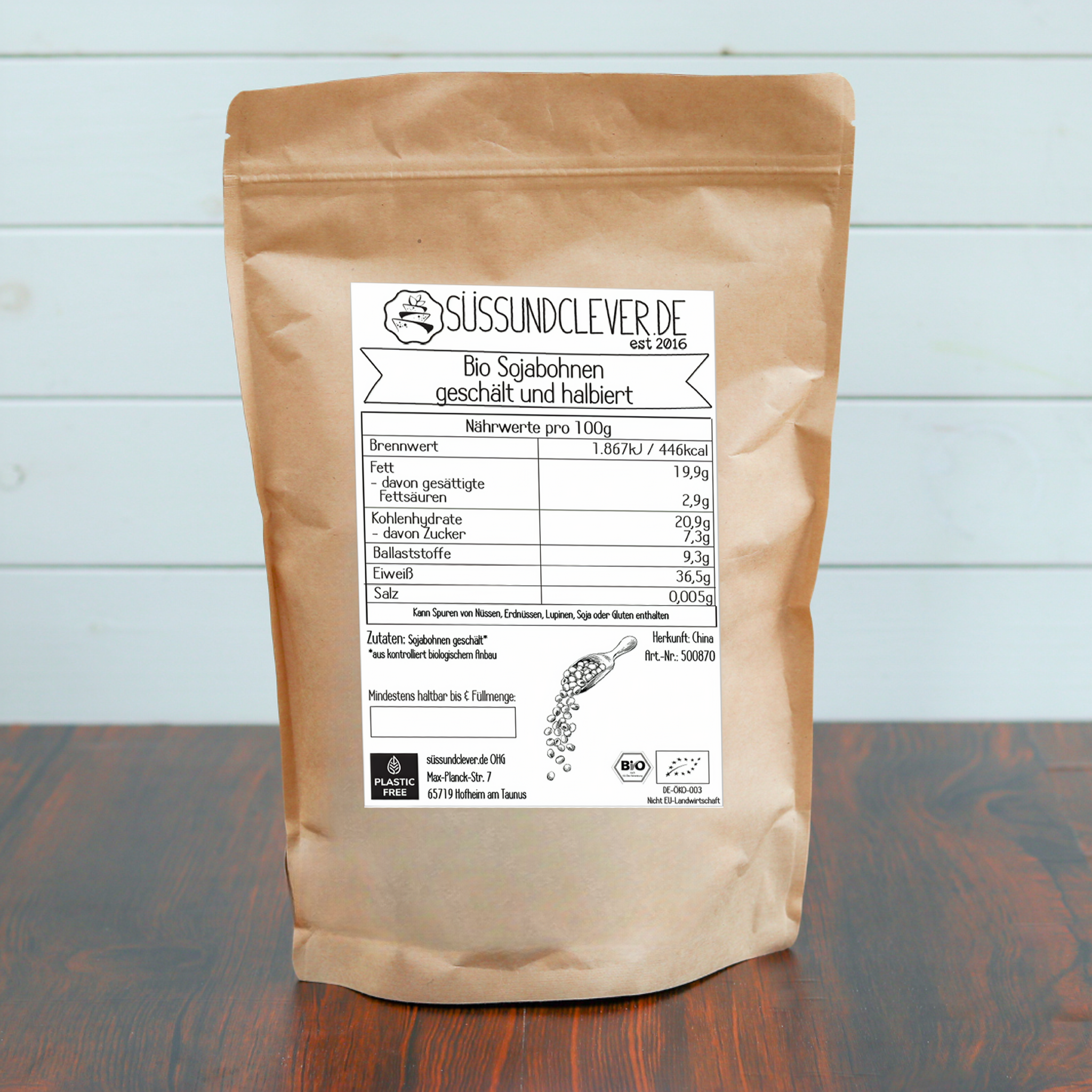 Bio Sojabohnen geschält & halbiert | Sojasplit | ideal für Tofu, Sojamilch, Currys, Bratlinge oder Pürees