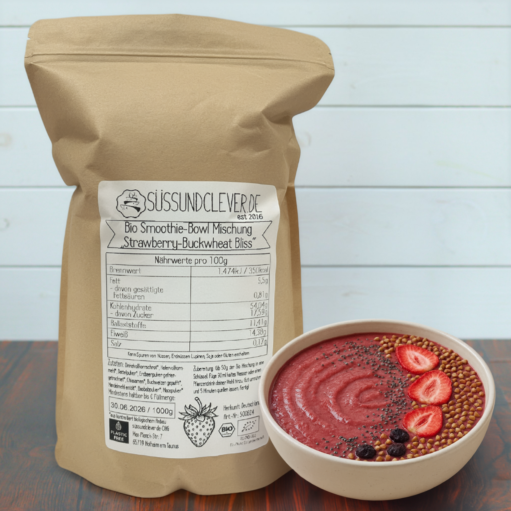 Bio Smoothie Bowl | "Strawberry-Buckwheat Bliss" | Fertigmischung