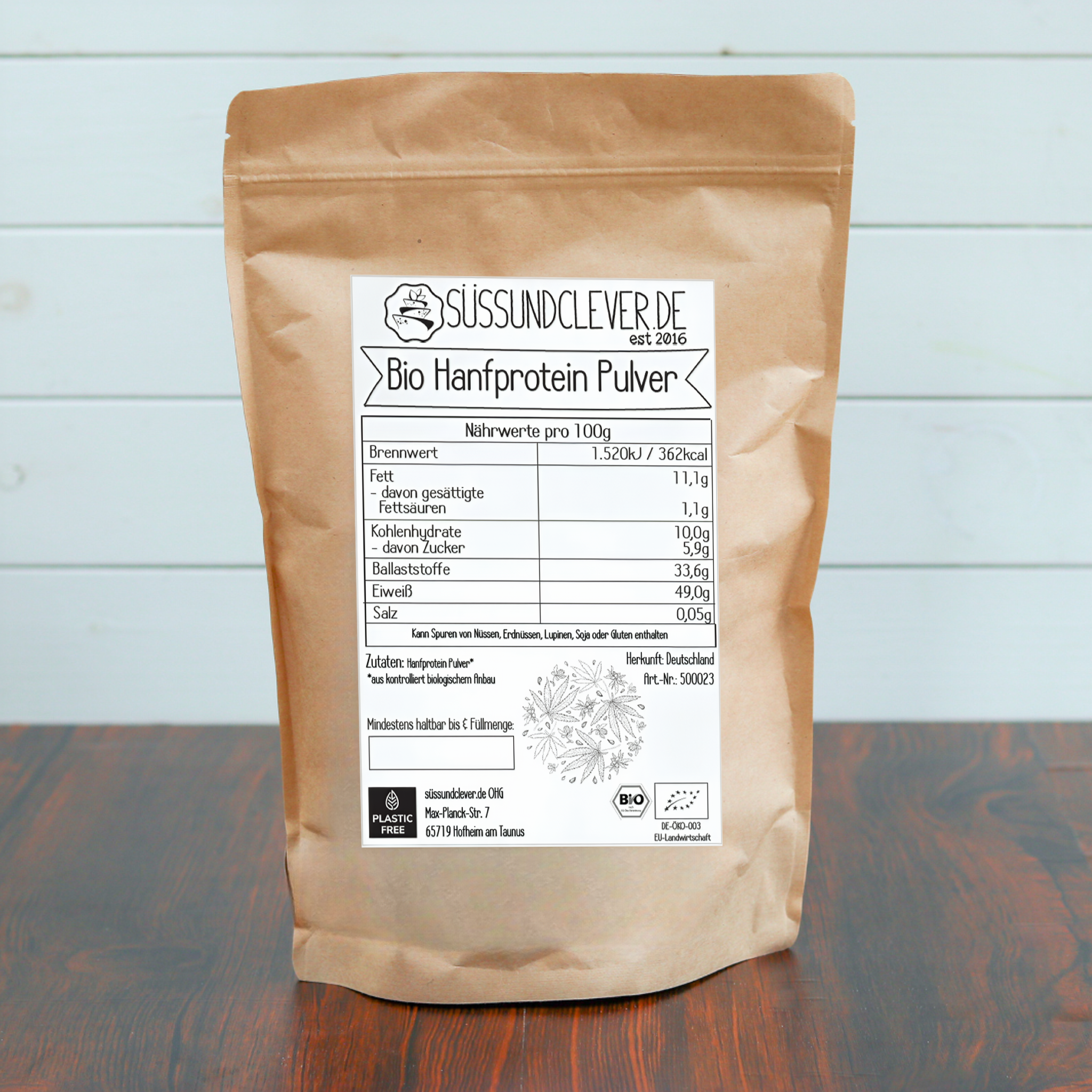 Bio Hanfprotein-Pulver | aus Deutschland | 50% Protein