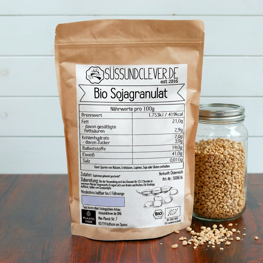 Bio Sojagranulat | Sojabohnen geröstet & geschrotet
