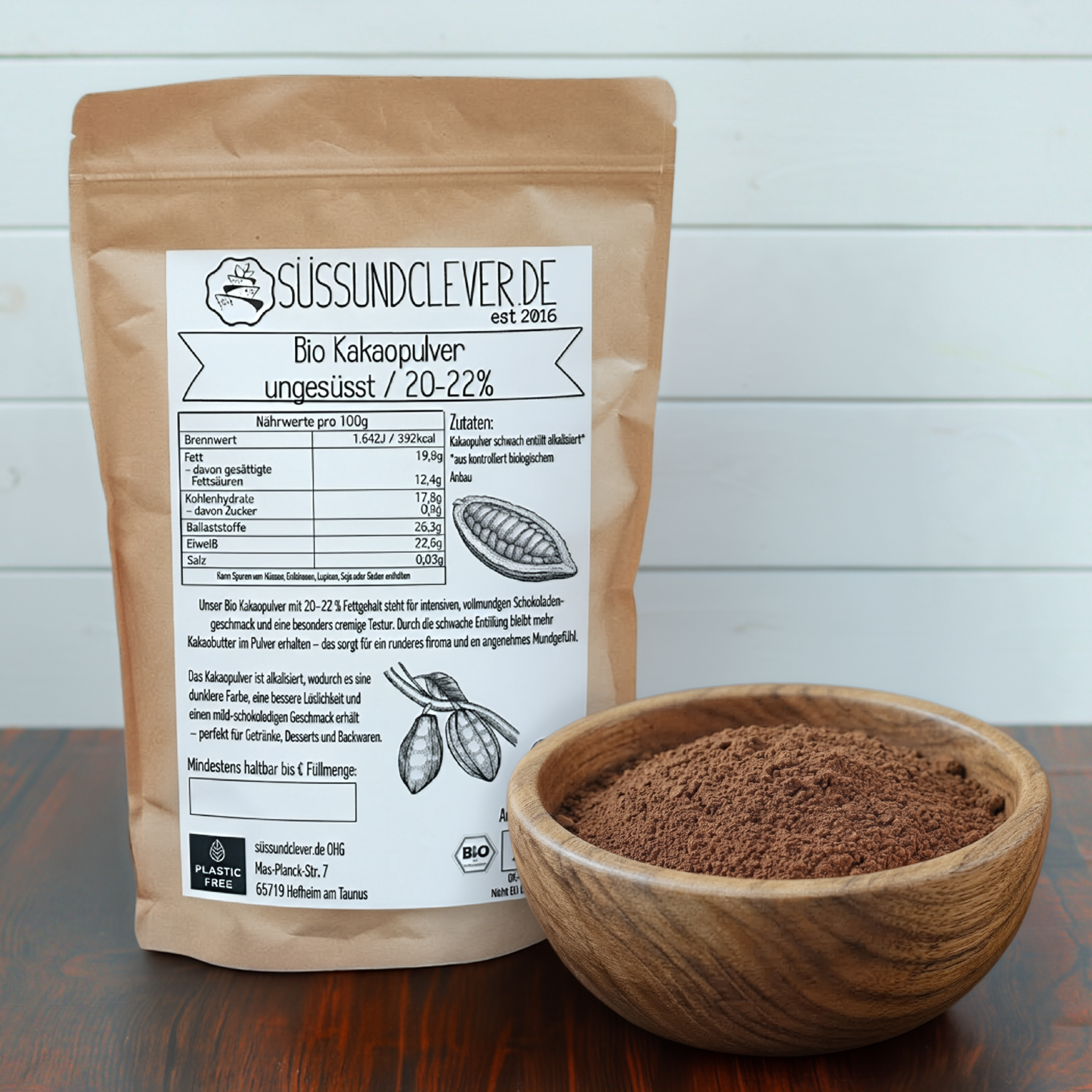 Bio Kakaopulver | ungesüsst & alkalisiert | 20-22%