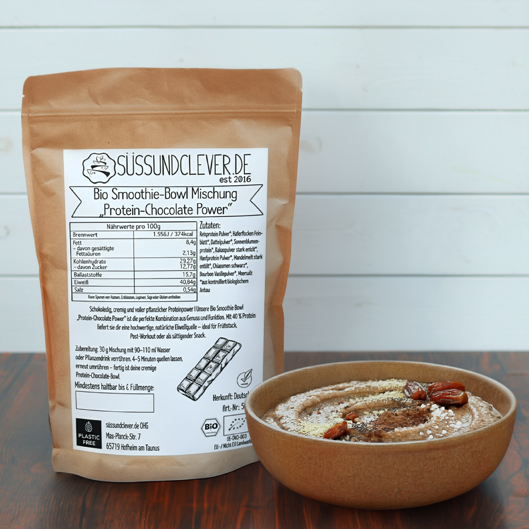 Bio Smoothie Bowl | "Protein-Chocolate Power" | 40% Protein | Fertigmischung