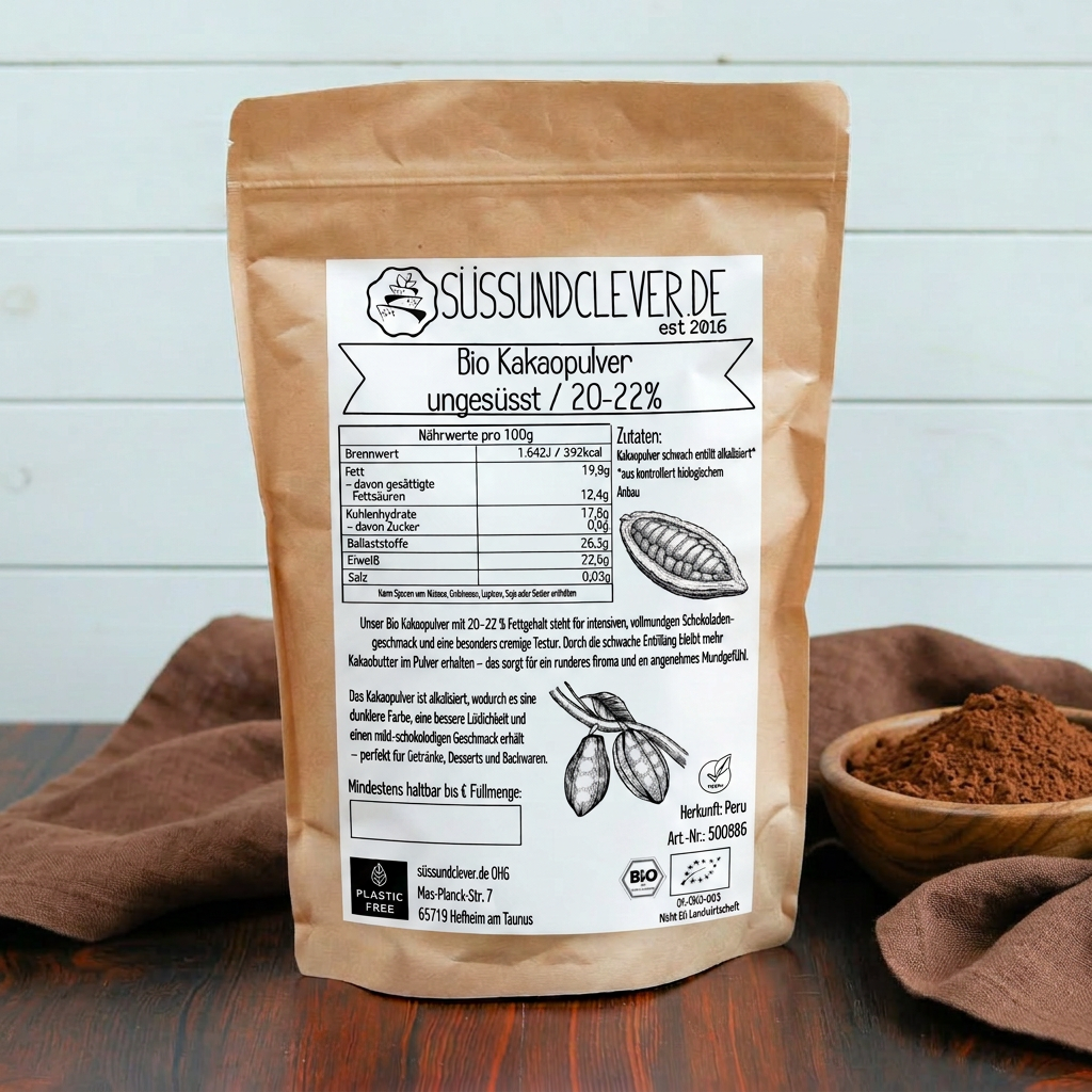 Bio Kakaopulver | ungesüsst & alkalisiert | 20-22%