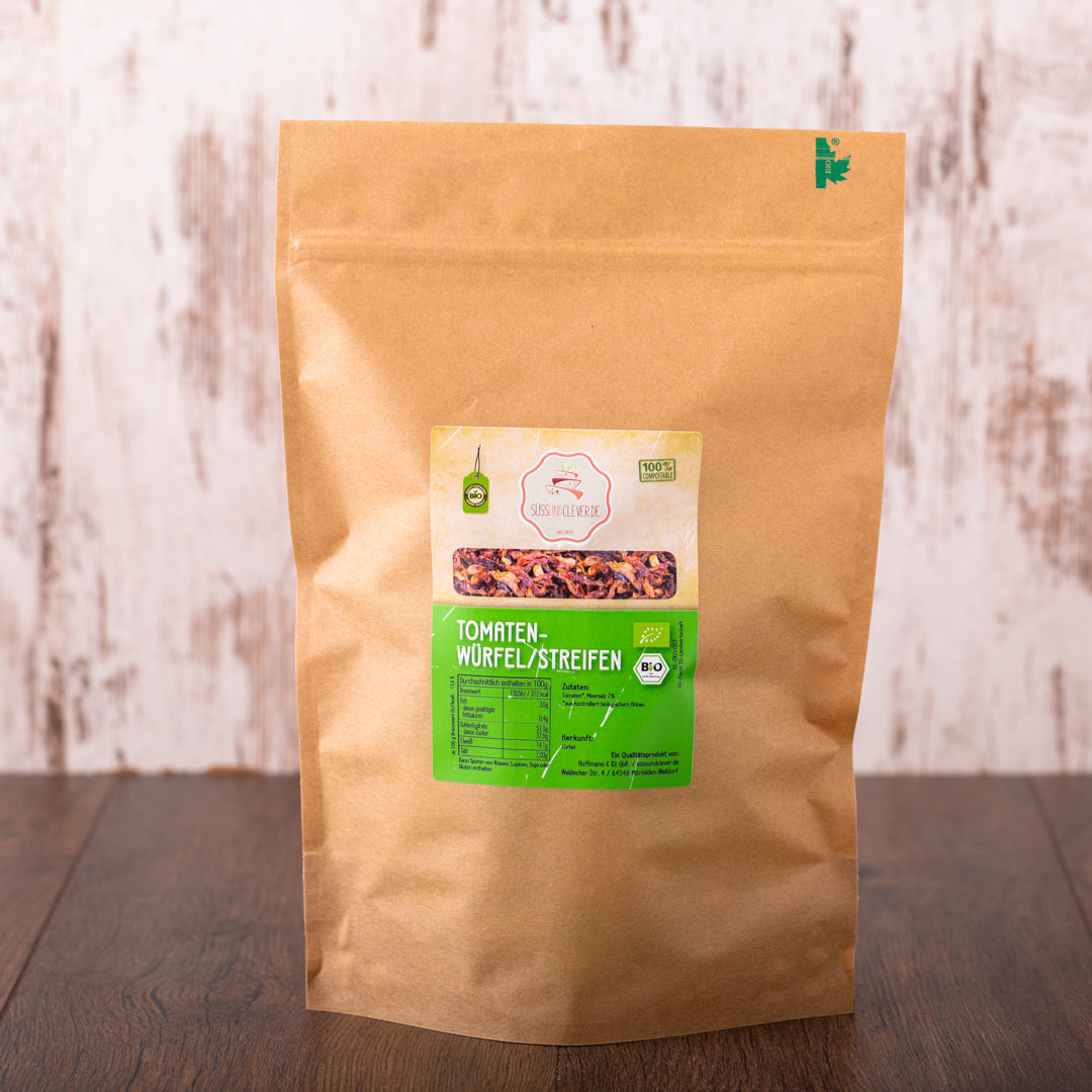 Bio Tomatenstreifen | Tomatenwürfel | mit 7% Meersalz