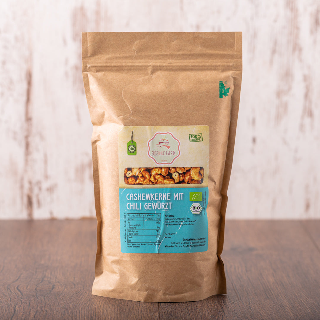 Bio Cashewkerne | geröstet & gesalzen | mit Chili | Neue Rezeptur