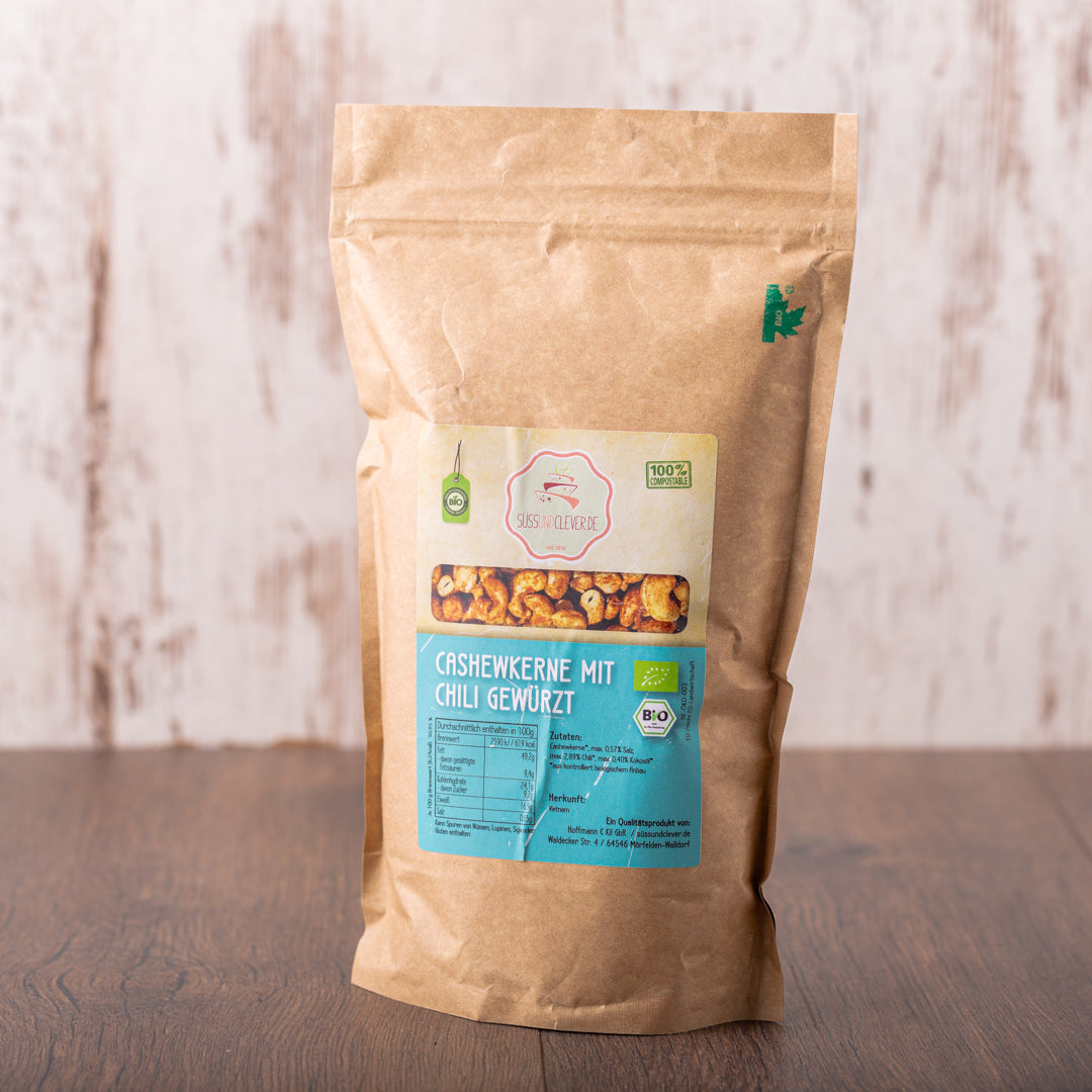 Bio Cashewkerne | geröstet & gesalzen | mit Chili | Neue Rezeptur