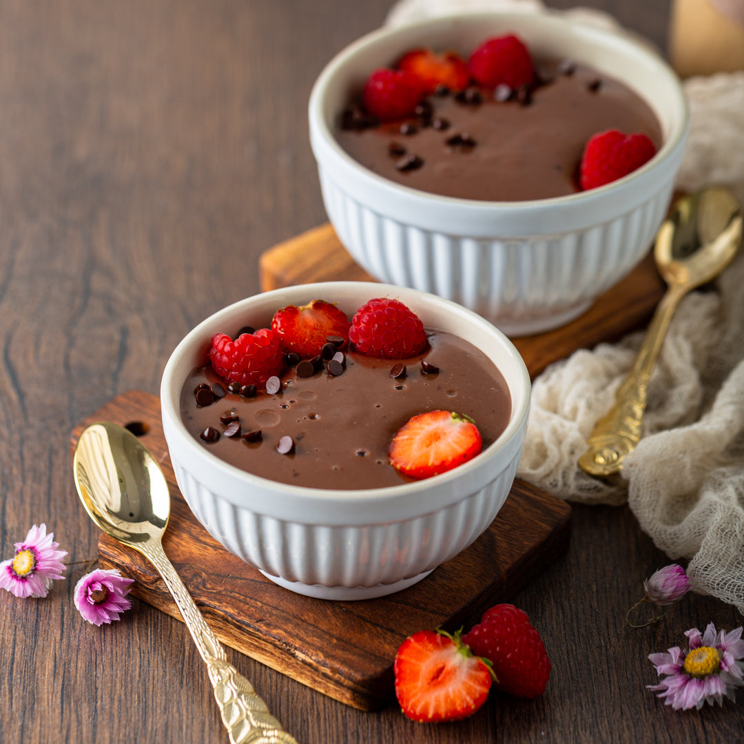 Bio Pudding-Pulver | Schokolade | mit Schoko-Stückchen | vegan