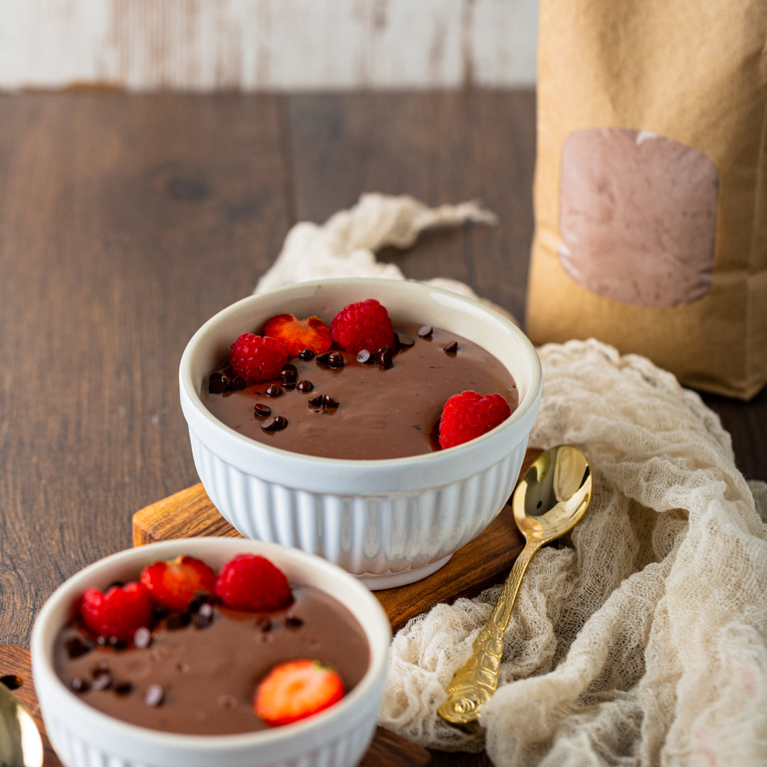Bio Pudding-Pulver | Schokolade | mit Schoko-Stückchen | vegan