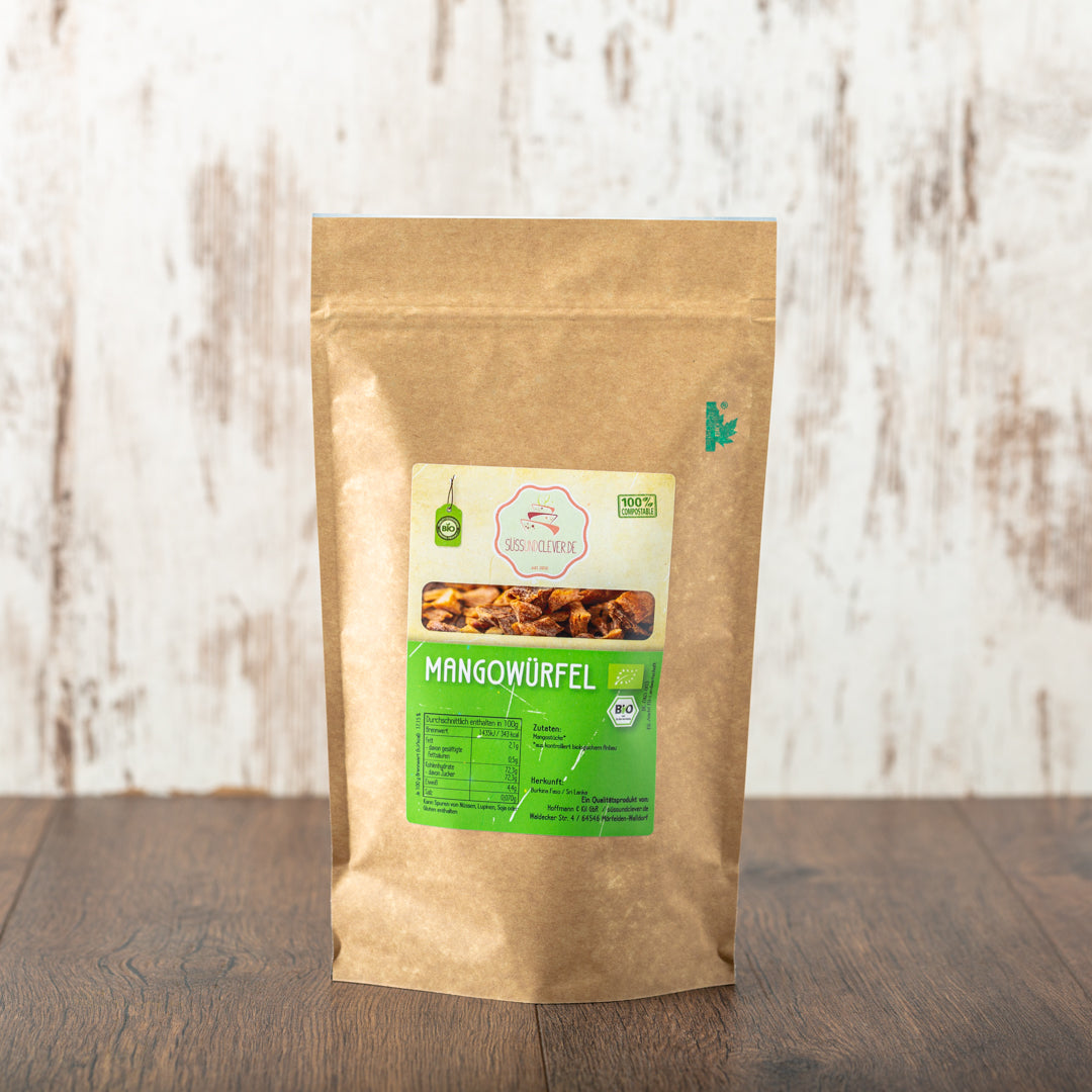 Bio Mangowürfel | Mango | gehackt | Rohkost