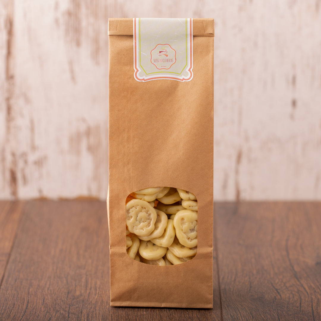 Bio Bananenchips in weißer Schokolade